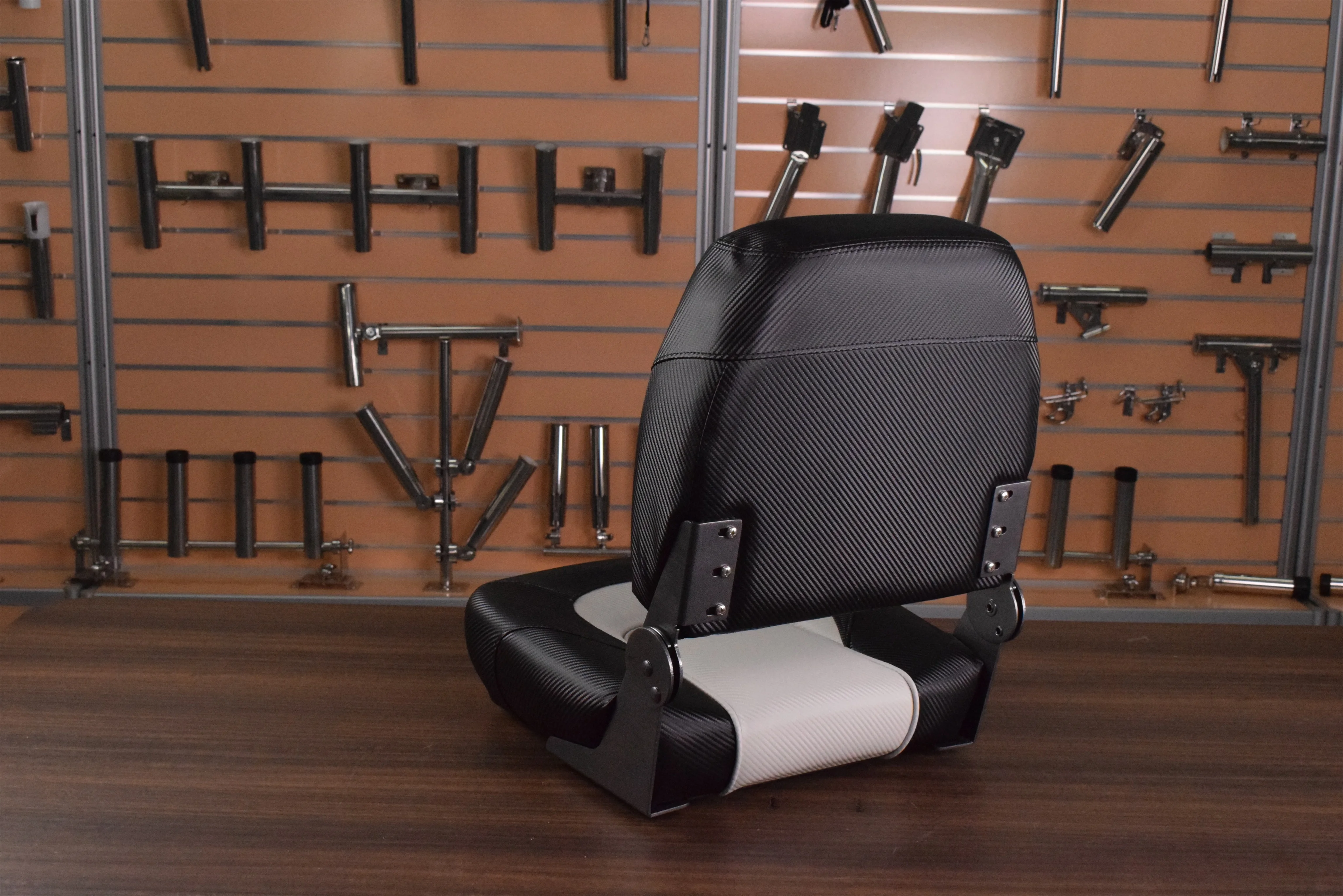 

Black and White Low Back Foldable Marine Boat Seat Durable Passenger Seat for Yacht or Fishing Boat