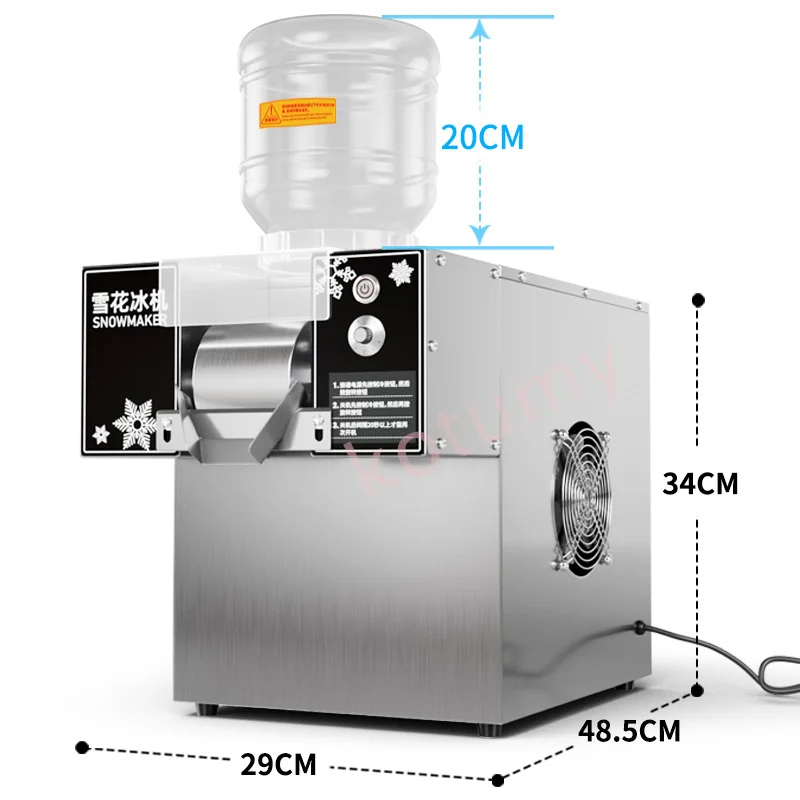 120KG/24H Small Commercial Snow Ice Machine Snowflake Ice Maker Korean Bingsu Machine Ice Crusher Smoothie Machine 110V/220V