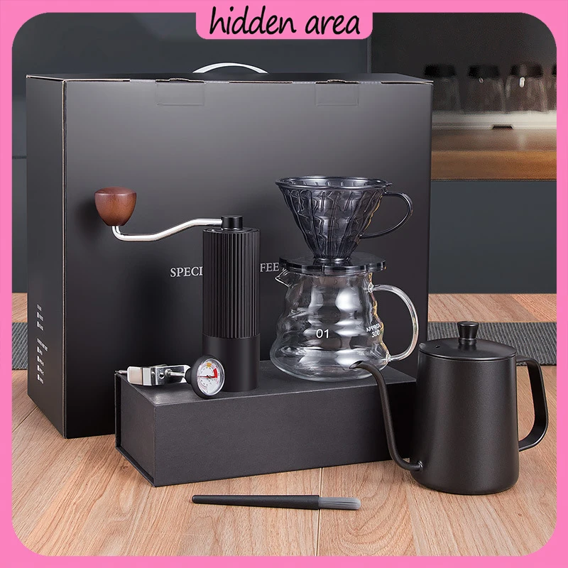 

Hand Coffee Set Coffee Pot Bean Grinding Machine With A Full Set Of Utensils Filter Cup Hand Pot Entry Gift Home