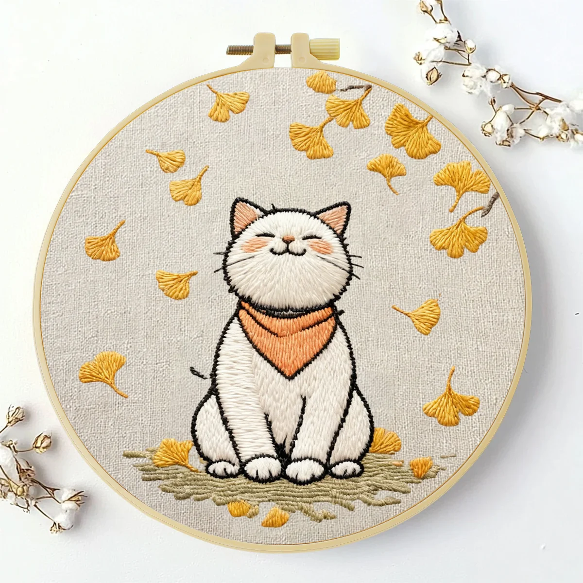 1 Stück 20X20CM/15X15CM 7,87/6,3 Zoll Katzen-Stickerei-Starter-Kit DIY-Kit DIY-Stickerei-Set Handarbeiten Malerei Nadelkunst – Detail 3