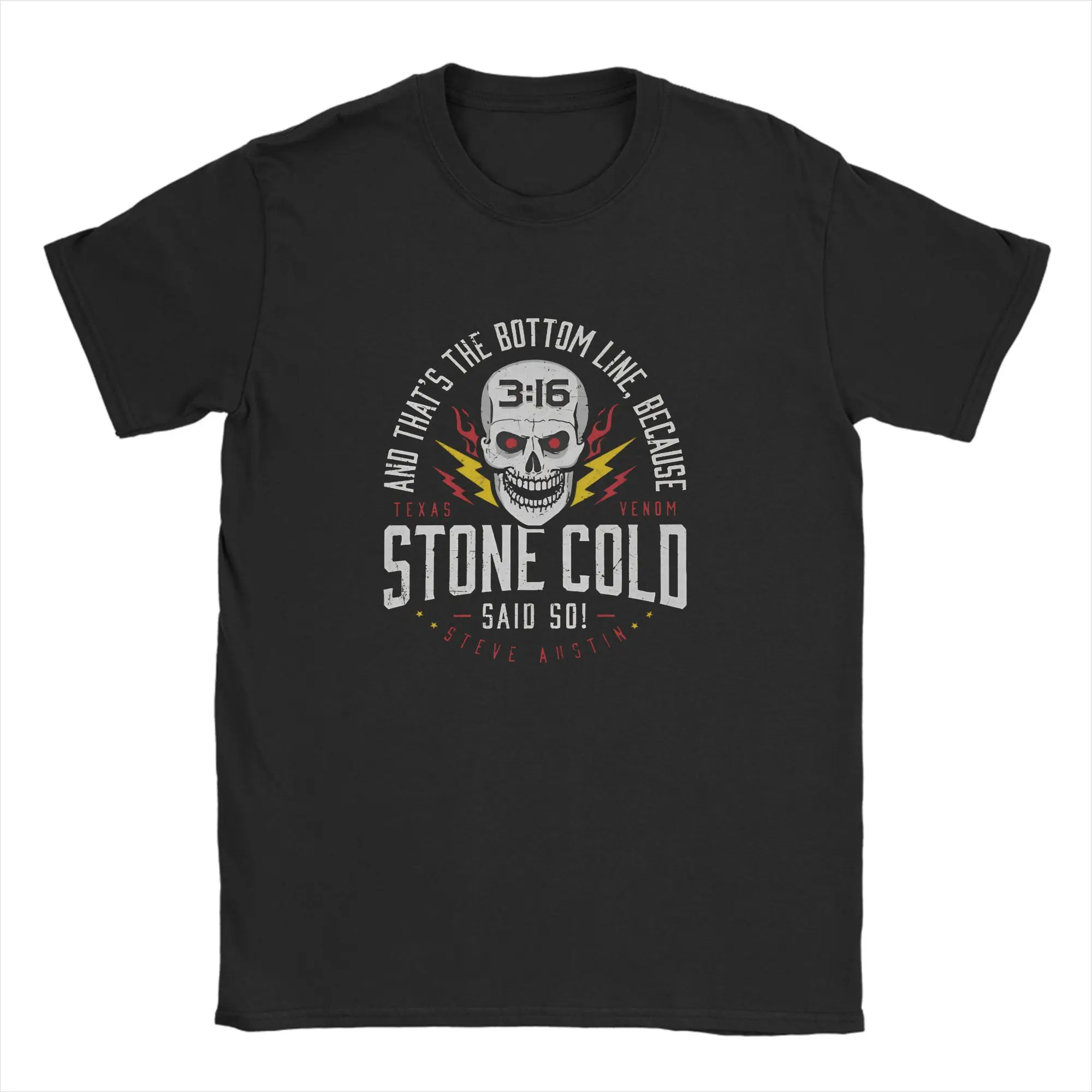 Stone Cold Steve Austin Said So 80000000 T-Shirt for Men Crew Neck Pure Cotton T Shirt  Short Sleeve Tees Printing Clothes