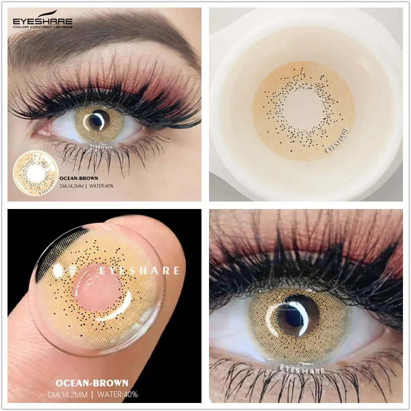 EYESHARE 1Pair Colored Contacts Lenses for Eyes Natural Blue Lenses Beautiful Brown Pupil Lenses Fast Delivery Green Eye Contact