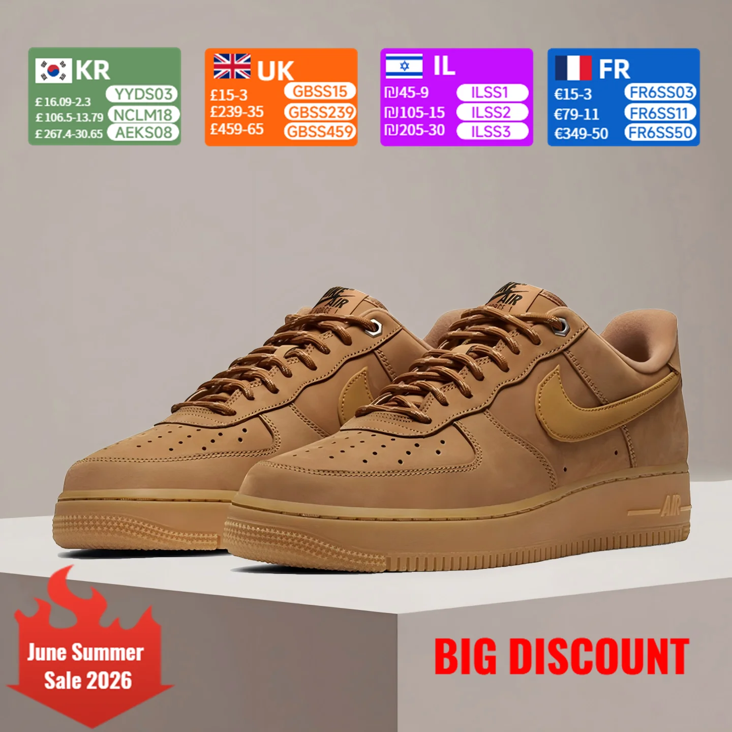 

Nike Air Force 1 '07 Stylish and versatile Non-slip and durable Skate shoe Classic brown CJ9179-200