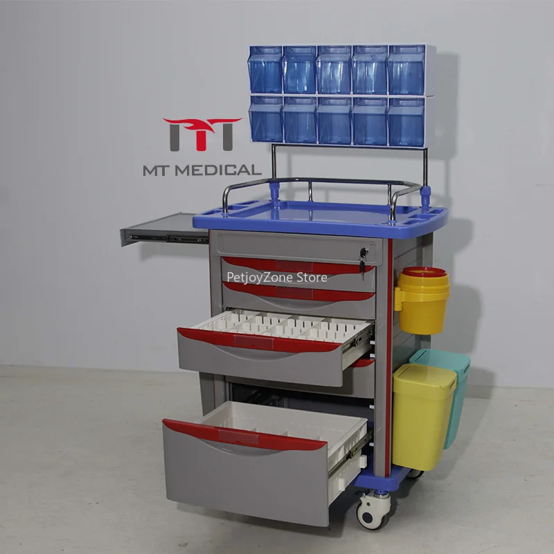 

Medical Trolley Cart ABS Hospital Anesthesia Equipment Durable Metal Construction