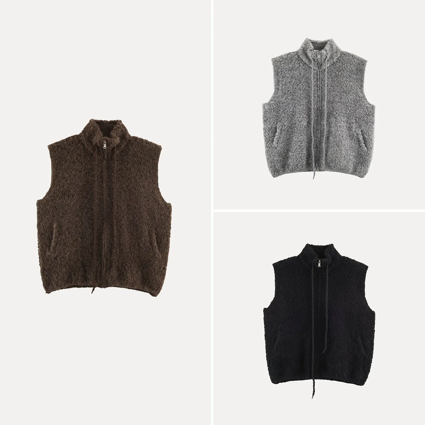 Casual Knitted Zipper Vest 2026 Summer New Style Women's Fashion Versatile Stand Collar Old Money Match All Clothes ZADATA Brand