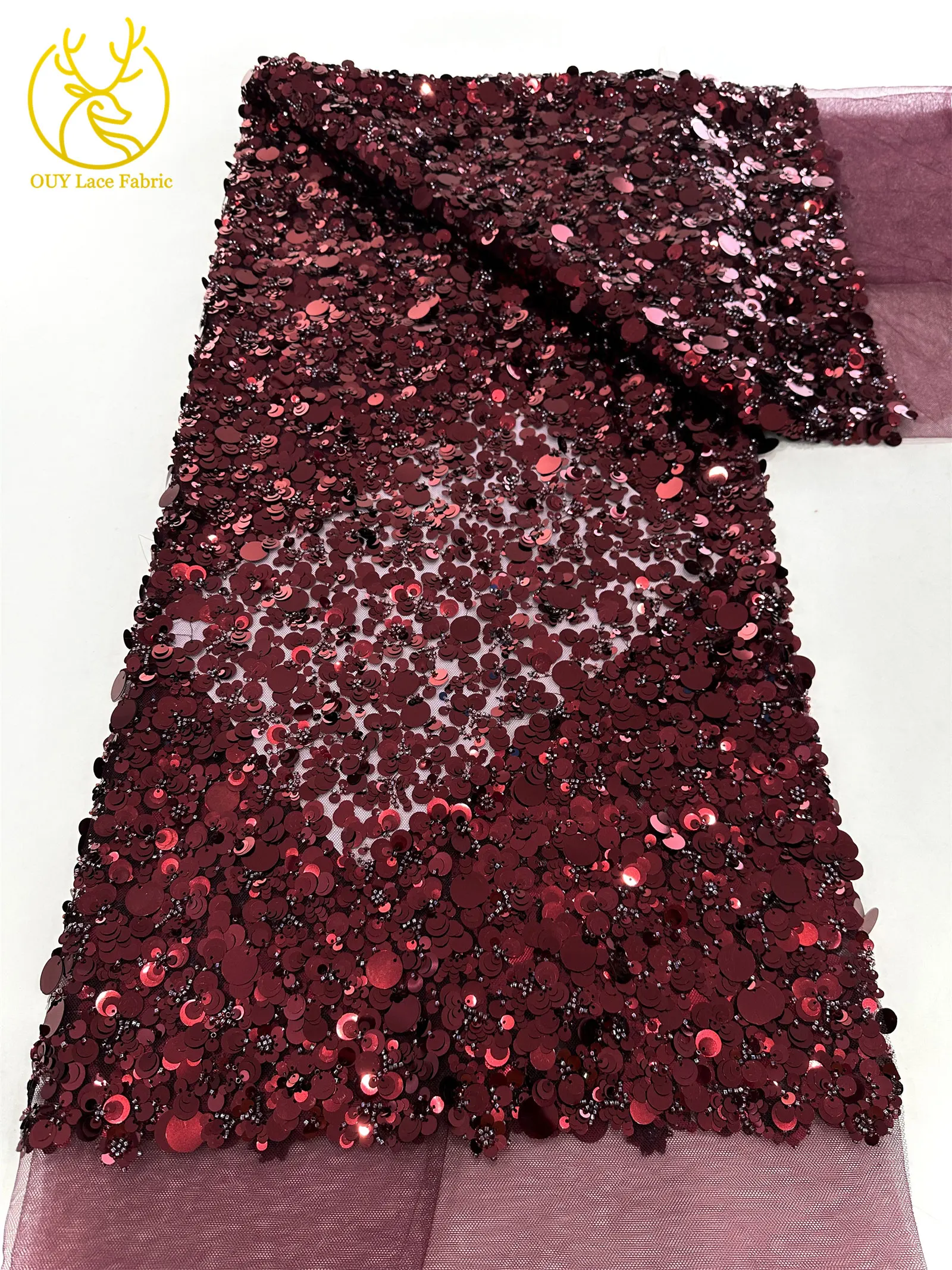 高級アフリカスパンコールメッシュレース生地 2025 高品質フレンチナイジェリア新郎チュールレース生地女性のパーティードレスに適しています