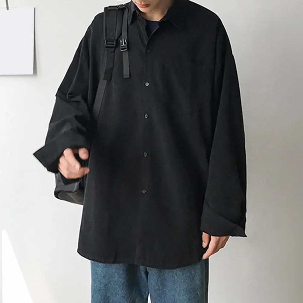 Мужская рубашка с длинными рукавами в Европе и США, однобортная хлопково-льняная рубашка с лацканами, мужской модный топ