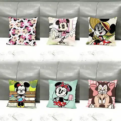 Cute M-Minnies Case Plush Fabric Soft Pillowcase Double Sided Print Cushion Cover Household Gifts