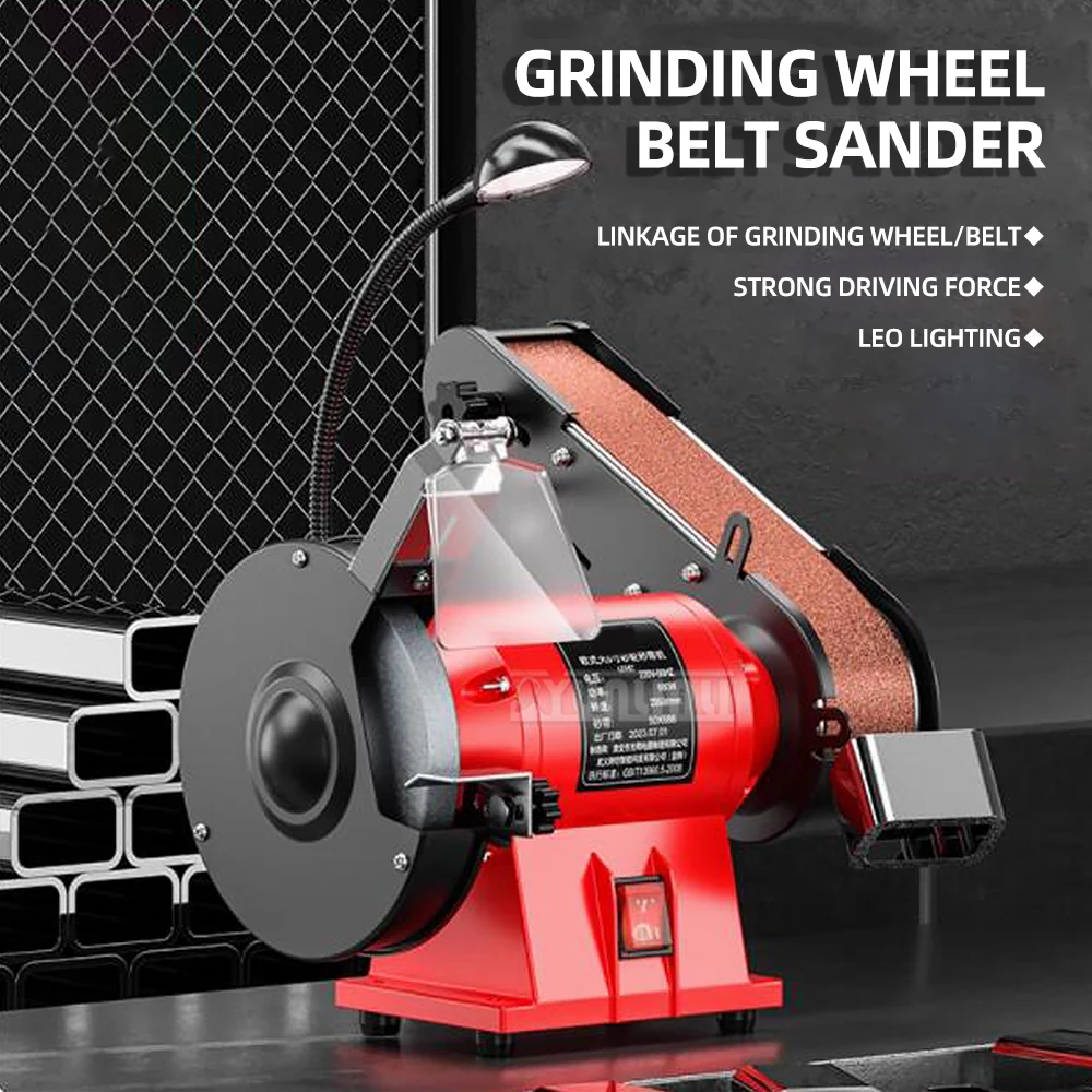Kleine elektrische huishoudelijke slijpmachine, krachtig polijst- en slijpschijf, schuurbandmachine