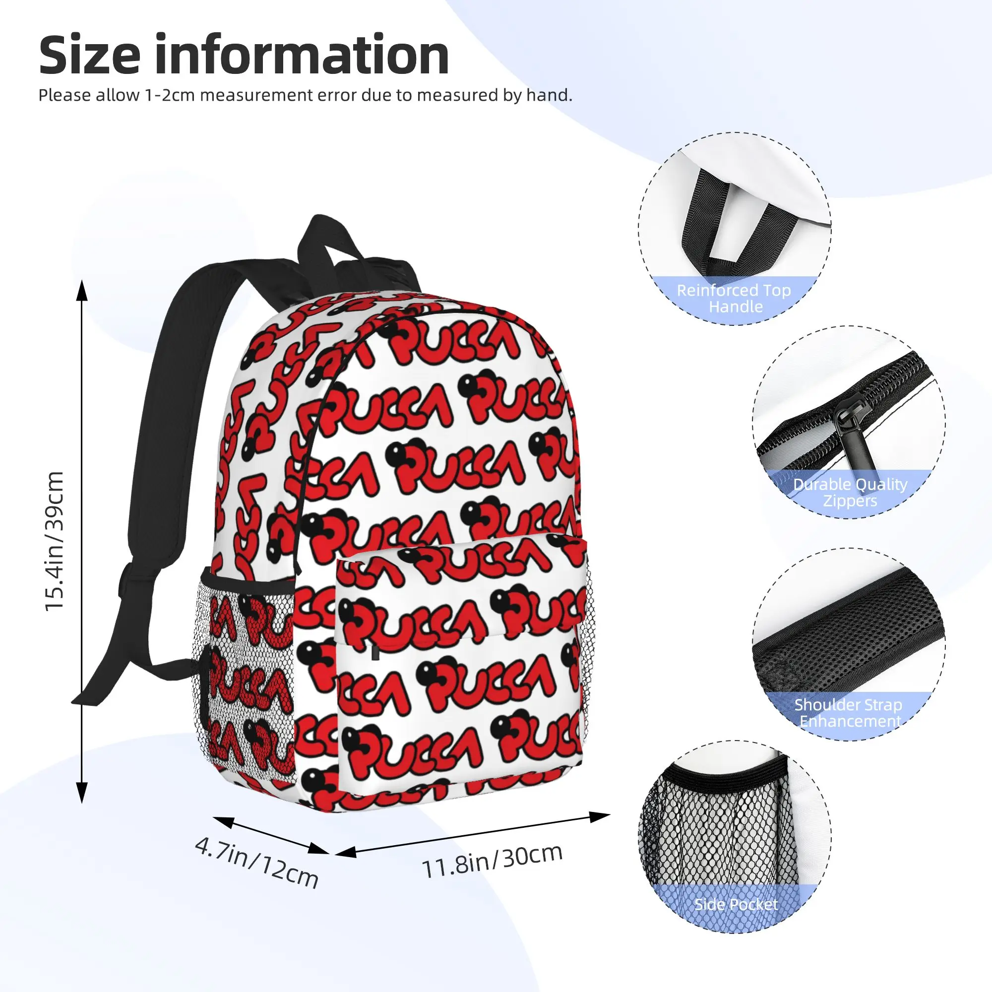 Cartoon Pucca Backpack Hot Sale Daypack Large Capacity Boys Girls BookBag Shoulder Bags for Men Women School Bag