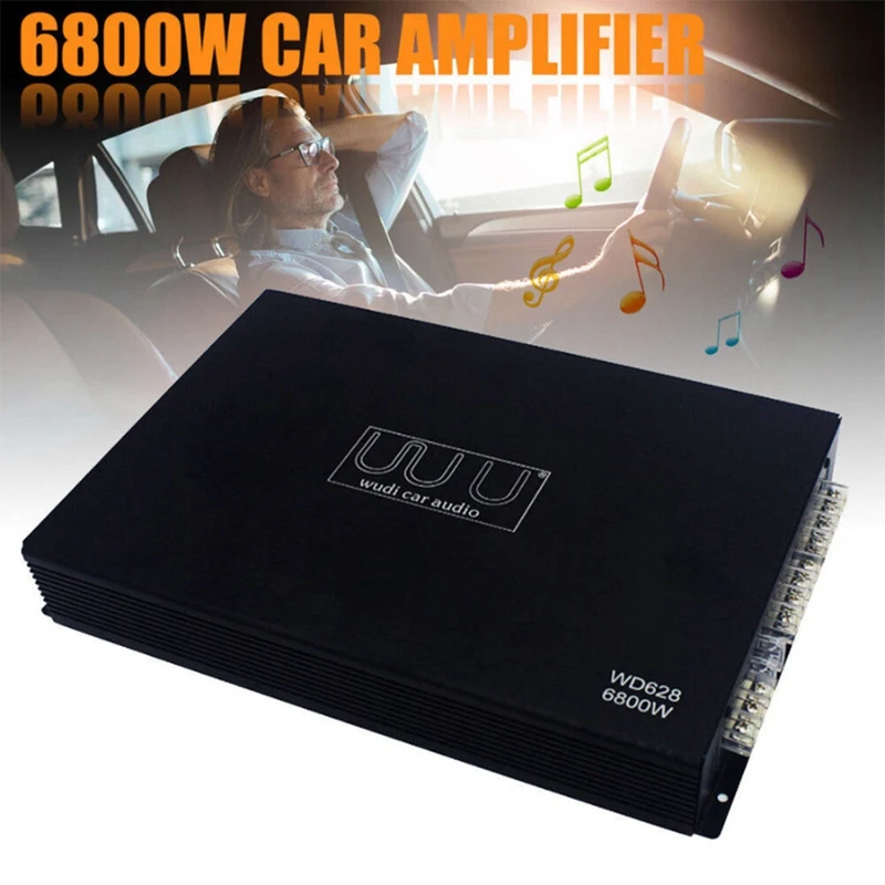 Car Power Amplifier 12V 6800W 4 Channel Stereo Digital Audio Subwoofer Power Amp Car Sound Amplifier