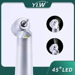 45 Degree Handpiece with LED A-Grade Ceramic Bearings Dental High Rotation Pen High Speed Push Button Air Turbine Light