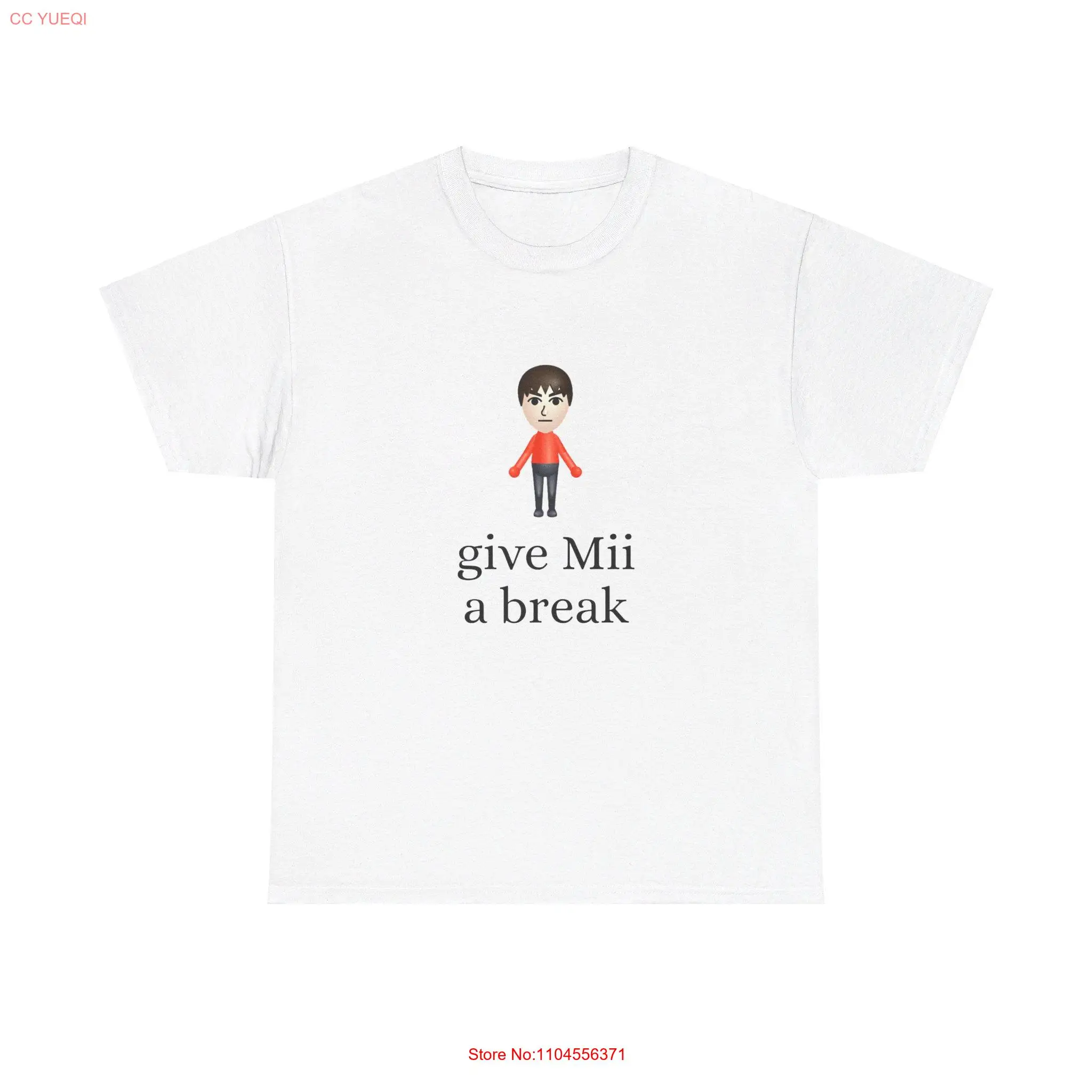 

Футболка Give Mii a Break, забавная футболка Meme Parody Cringe, удобная удобная футболка из плотного хлопка с длинными или короткими рукавами