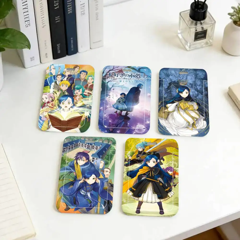 1pc Honzuki No Gekokujou ID Card Sleeve School Card Access ID Card Bus Meal Card Protective Sleeve Easy Push