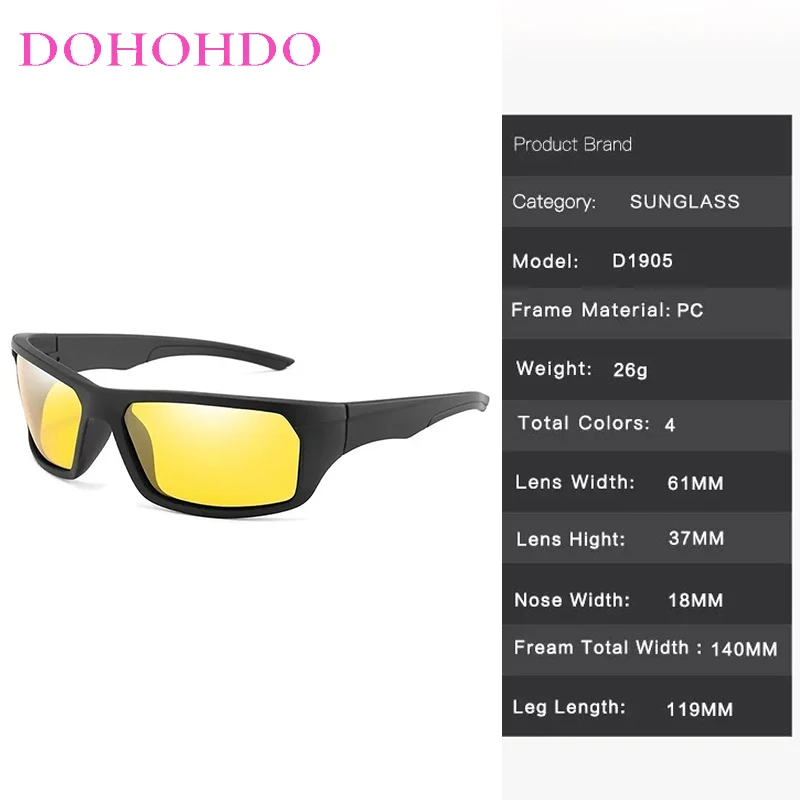 الرياضة الاستقطاب النظارات الشمسية الرجال العلامة التجارية القيادة المضادة للوهج نظارات شمسية UV400 حماية خمر سائق السيارة للرؤية الليلية امرأة Очки #6