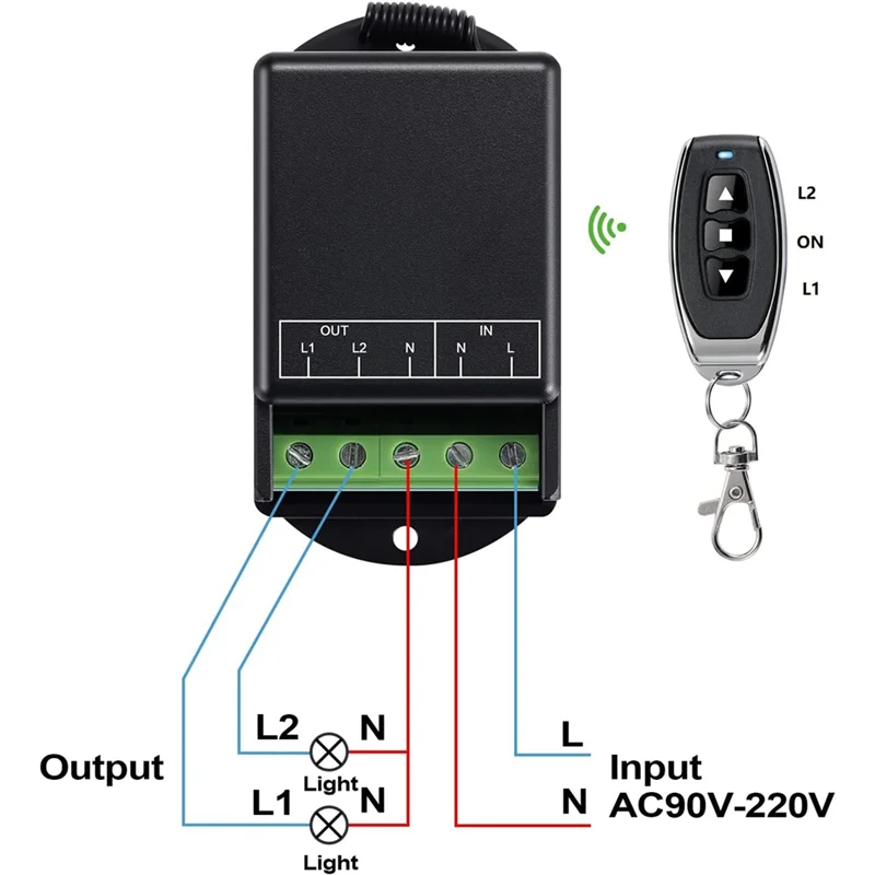 

Premium Dual Wireless Remote Control Switch, AC100-240V 10A Relay Radio Frequency Switch Home