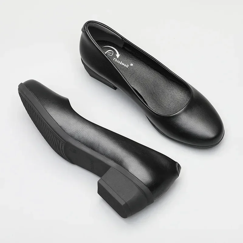 

Fashionable Soft Soled Women's Shoes Women Work Shoes Comfortable for Work Thick Heel Shoes for Women Non-slip Zapatos De Mujer