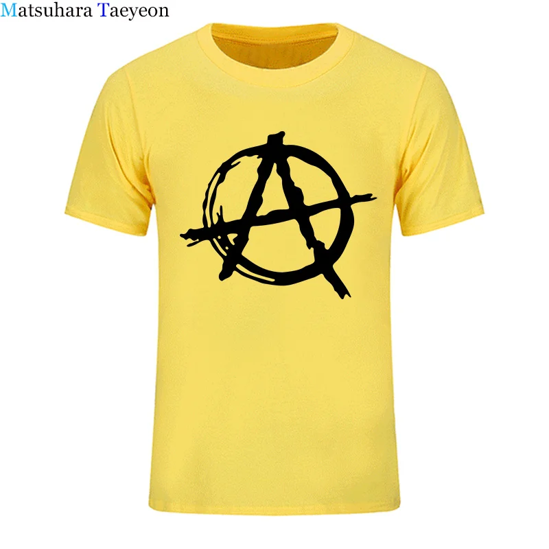 T Shirt Men Brand Anarchy Symbol T Shirt - Punk Rock T Shirt Bedlam Evil Anarchist War Rocker Casual shirts tees clothing