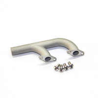 Exhaust Pipe Muffler Exhaust Chimney with Threaded Metal Fittings for TOYAN Twin Cylinder Engine FA-L200AC