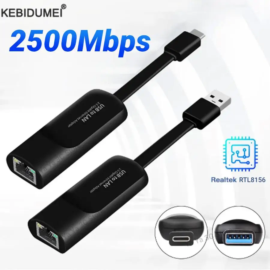 

2500Mnps Wired USB 3.0 Type C USB To Rj45 Lan Ethernet Adapter 2.5G Ethernet Gigabit Adapter Lan Card Hub for MacBook iPad