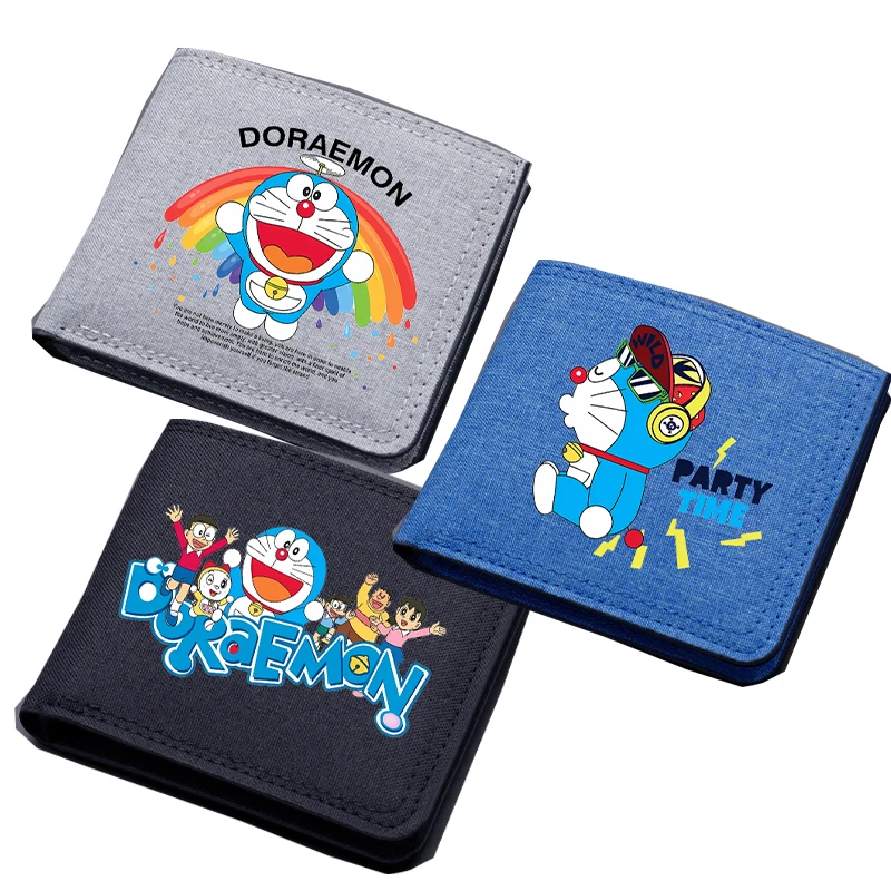 Doraemons Wallet Coin Purse Cartoon Anime Print Children Wallet Card Holder Coin Storage Short Paragraph Bag Kid Birthday Gift