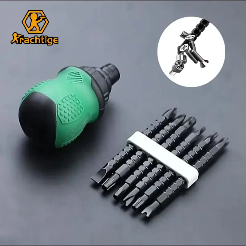 

Krachtige Screwdriver Bit Set Magnetic Telescopic Labor-Saving Hand Tool Torx Phillips Slotted Mini Ratchet Screwdriver