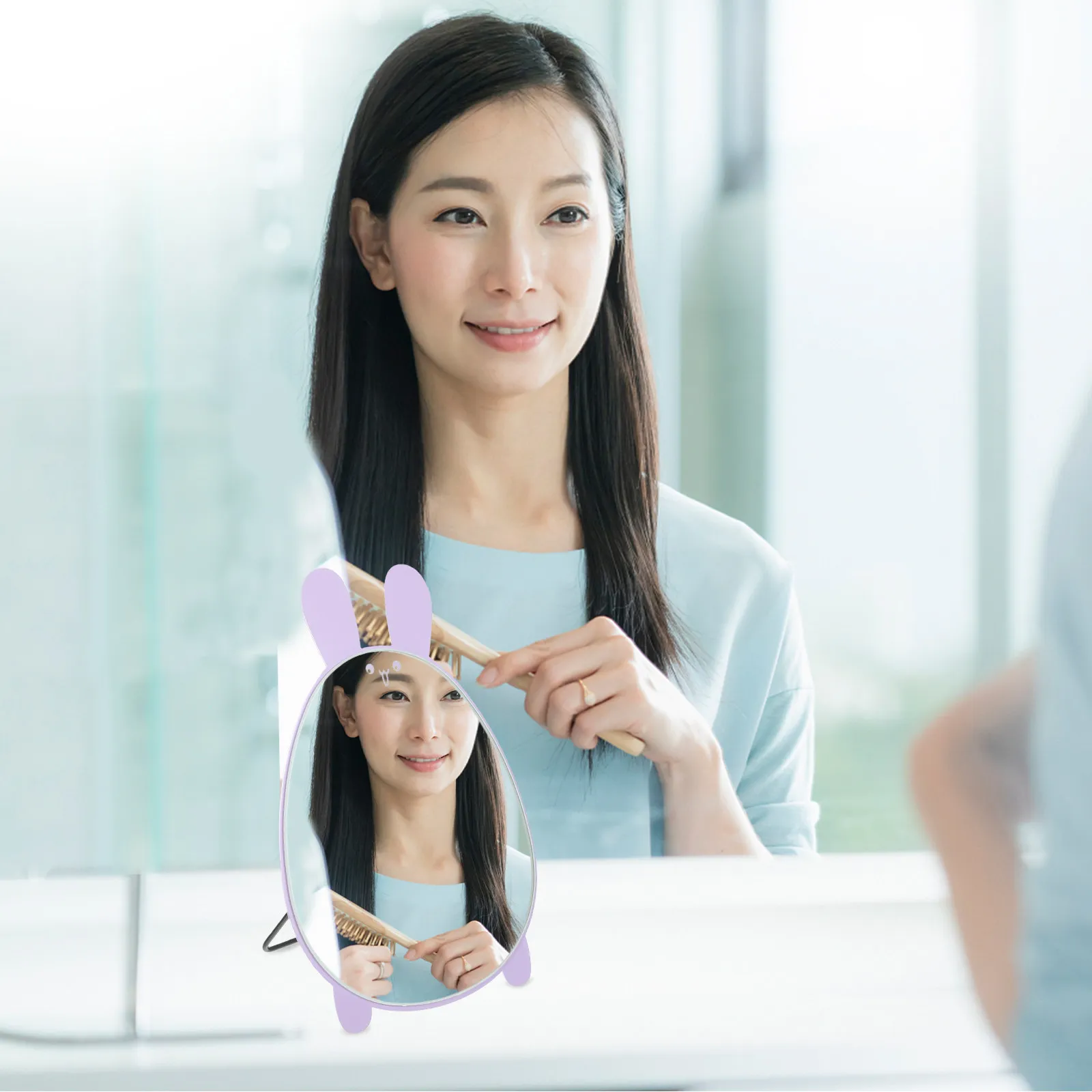 

Настольное складное зеркало для макияжа в мультяшном стиле, легкое, декоративное, для спальни, стола, рабочего места, эстетичный декор для стола