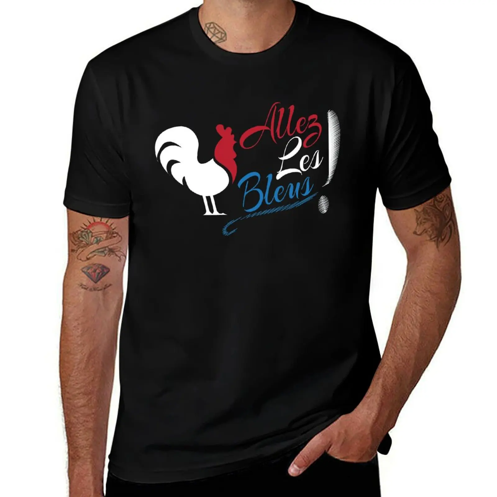 Allez Les Bleus France Soccer Football World Shirt T-Shirt Big Size Short Sleeve Casual Top T-Shirt