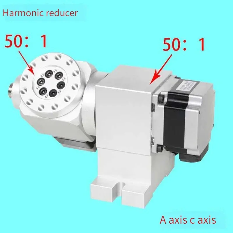 5-axis CNC indexing head 60MM indexing head 50/1 indexing disc harmonic reduction gearbox 14-50 (no return difference)