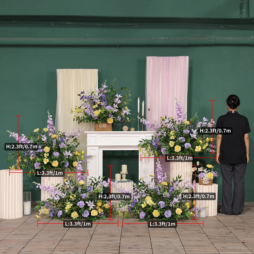 Green Purple Artificial Flower - Home Decor Event 评论和价格