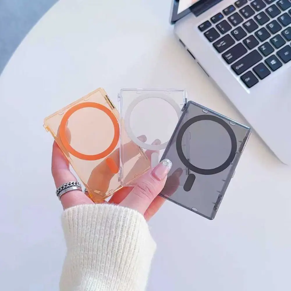 Transparent For MagSafe Card Sleeve Ultra-thin Phone Stand Function Magnetic Stand Card Holder Detachable for Apple /iPhone