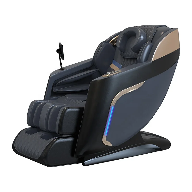 AI Intelligent Voice-controlled Luxury 2D 3D Full Body Heating Vibration Zero Gravity Airbag Knead Massage Chair PU Leather