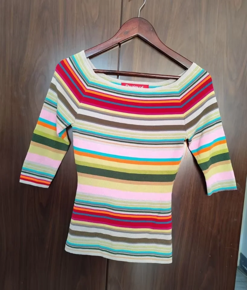 Foreign trade original single Spanish autumn new fashion all-in-one printed knitted bottom sweater top sweater