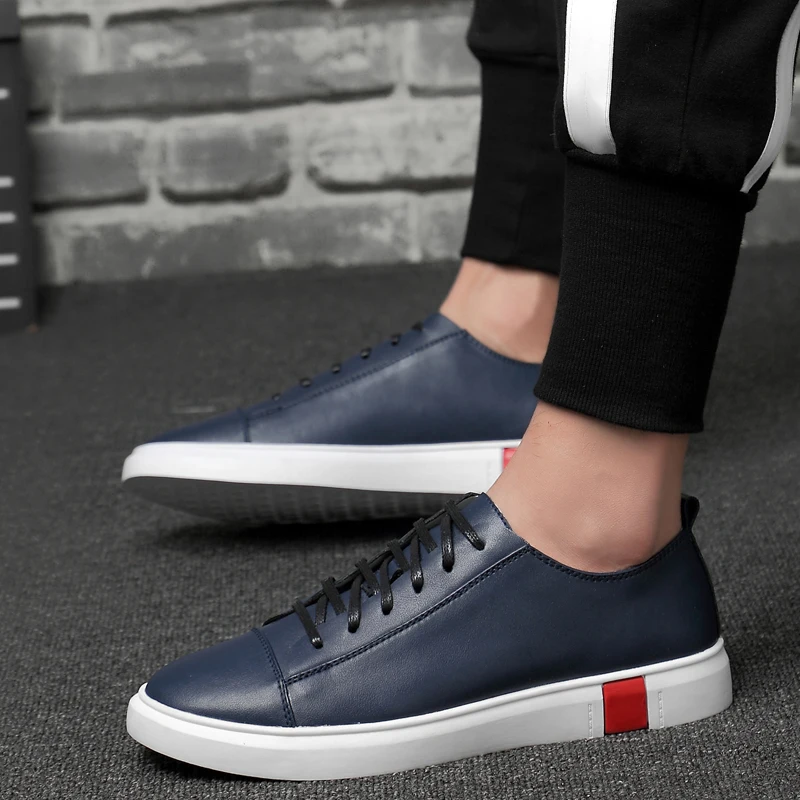 High Quality Brand Simple White Men's Leather Casual Shoes Commuting Work Shoes Men's Lace Up Oxford Shoes Big Size：36-47