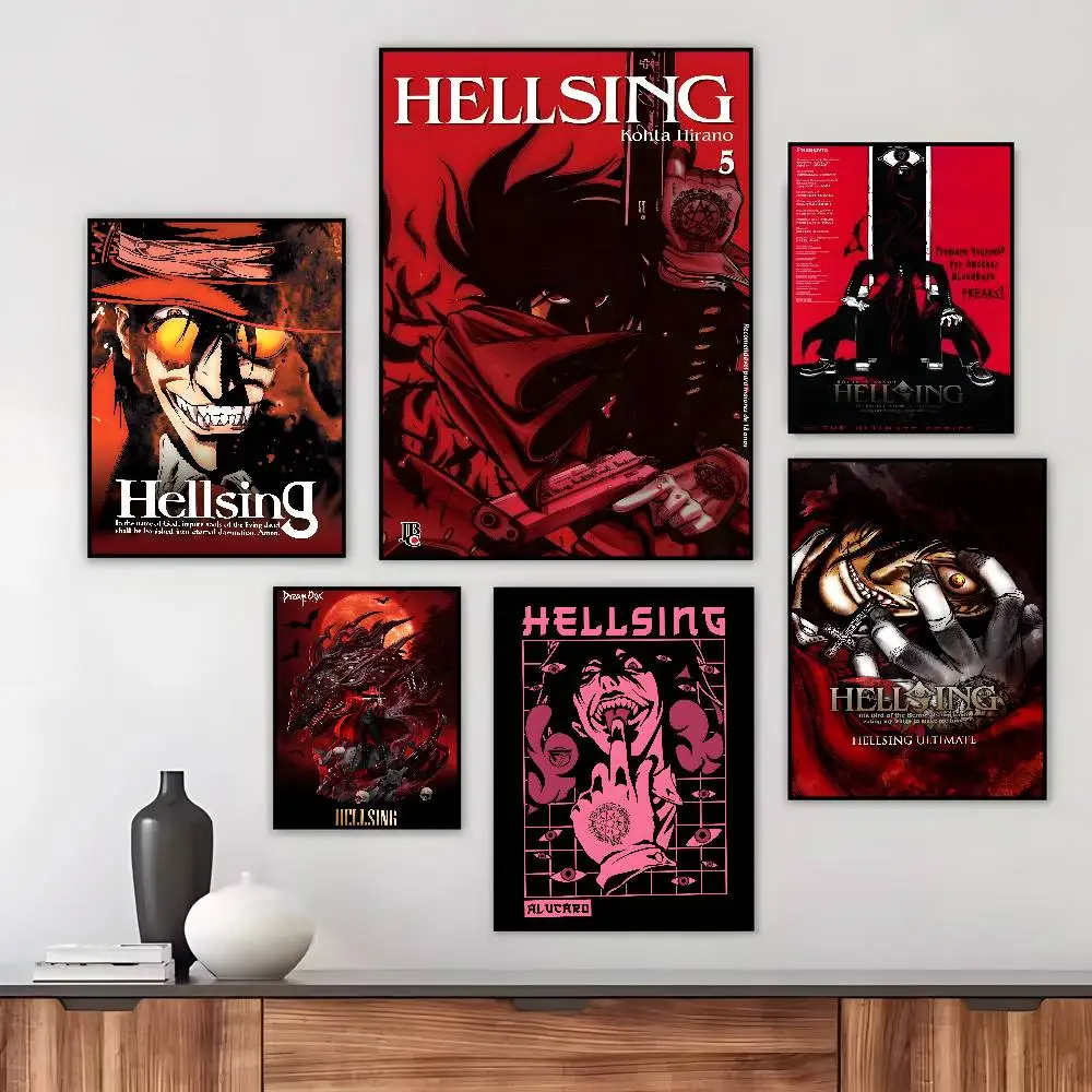 Horror Anime Hellsing Ultimate Poster Art HD Canvas Advanced Aesthetic Printing Paper Wall Art for Living Room Home Decor