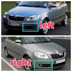 Left Right Front Bumper Fog Light Lamp Grille Cover For Skoda Fabia MK2 2007 2008 2009 2010 2010 Car-Styling No Paint