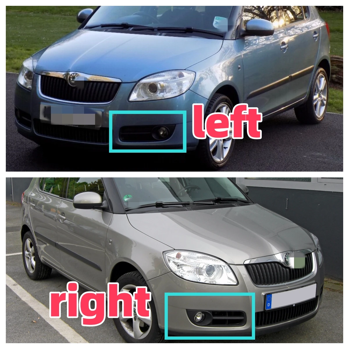 Lewa Prawa Przednia Kratka Lampy Przeciwmgielnej Zderzaka Do Skoda Fabia MK2 2007 2008 2009 2010 2010 Car-Styling Bez Lakieru