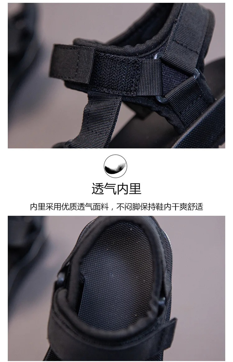Boy Girl Canvas Sandals Slippers Solid Color Soft Soled Anti-Slip Children Kid Shoes Summer Beach - view 4