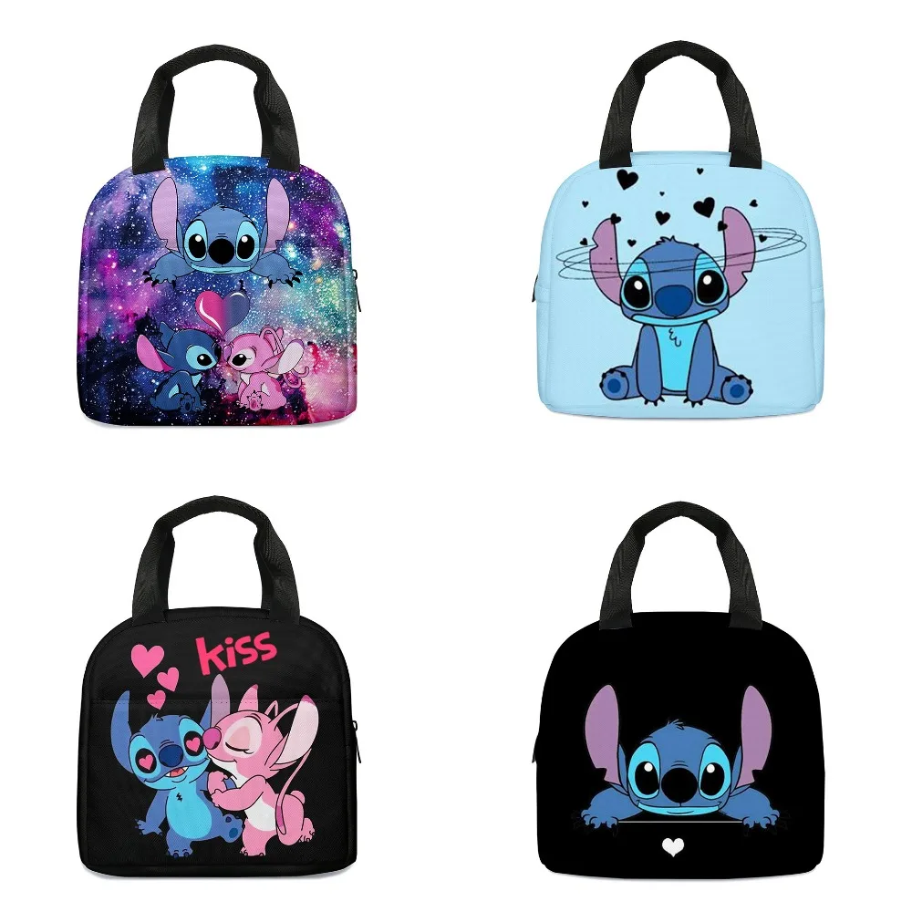 

Lilo & Stitch Disney Cartoon Lunch Bag for Student Action Figure Toy Cute Anime Handbag Thermal Bags Lunch Box Kid Birthday Gift