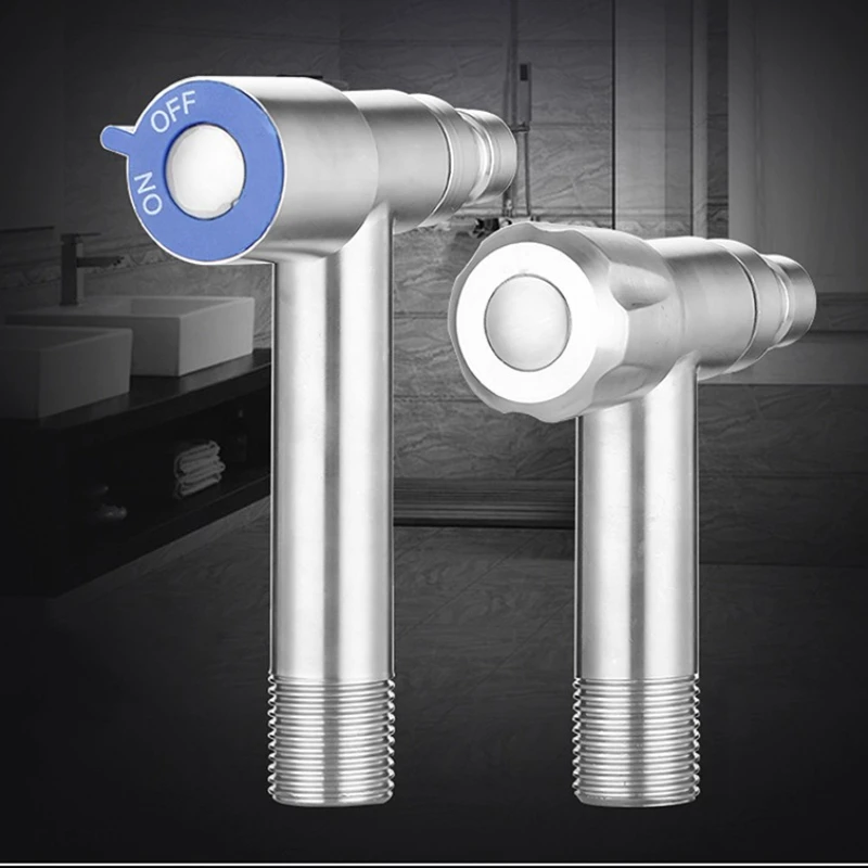 

304 stainless steel wall faucet, one in and two out, washing machine faucet, balcony bathroom stainless steel faucet DN15