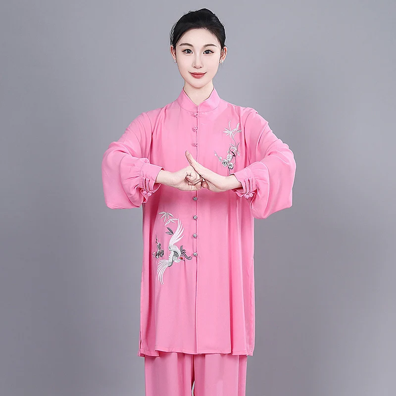 Women's Tai Chi Suit New Arrival Baduanjin 2-Piece Set Summer Draped Comfort Martial Arts Training & Morning Exercise Performanc