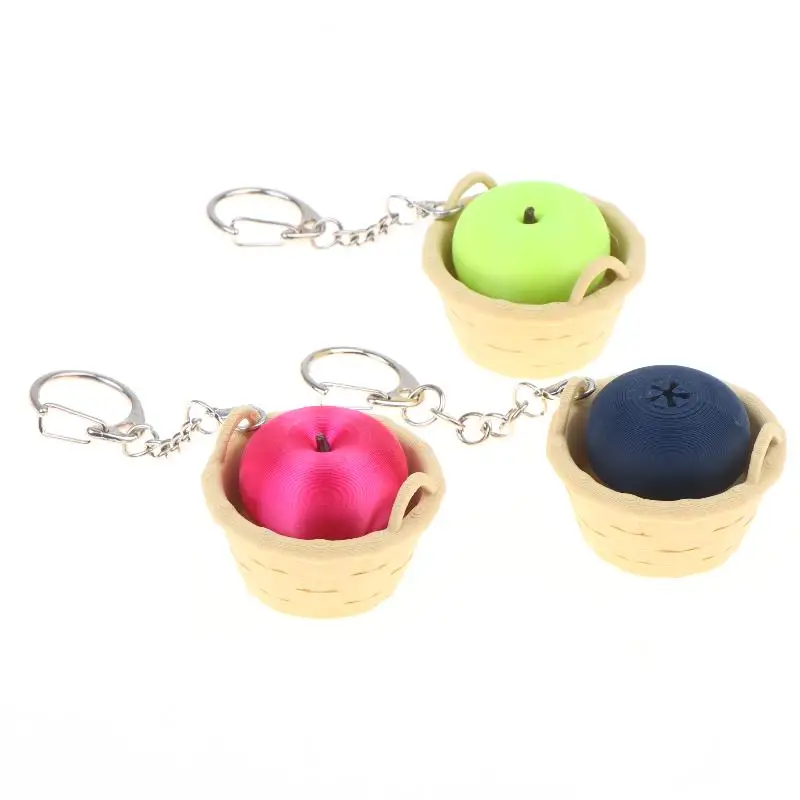 Mini-Klicker-Schlüsselanhänger, Fingerspitzenknopf, Cartoon-Simulations-Frucht-Schlüsselanhänger, niedliches Rucksackornament, Rucksackzubehör – Detail 9