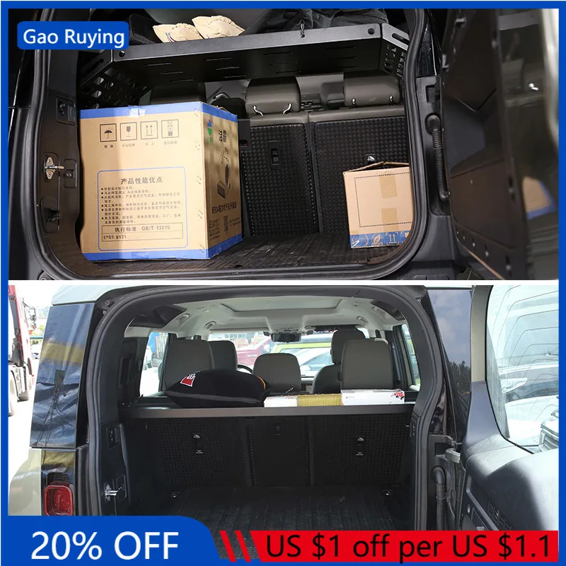 

Gao Ruying For Land Rover Defender 110 2020-2024 Car Trunk Cargo Luggage Multi-function Shelf Storage Tray Rack Car Accessories