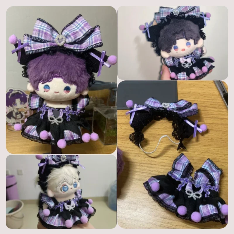 Love and Deepspace10cm Cotton Doll Clothes Black lolita dress with headpiece Doll Accessories Xavier Zayne Rafayel ralayo Sylus