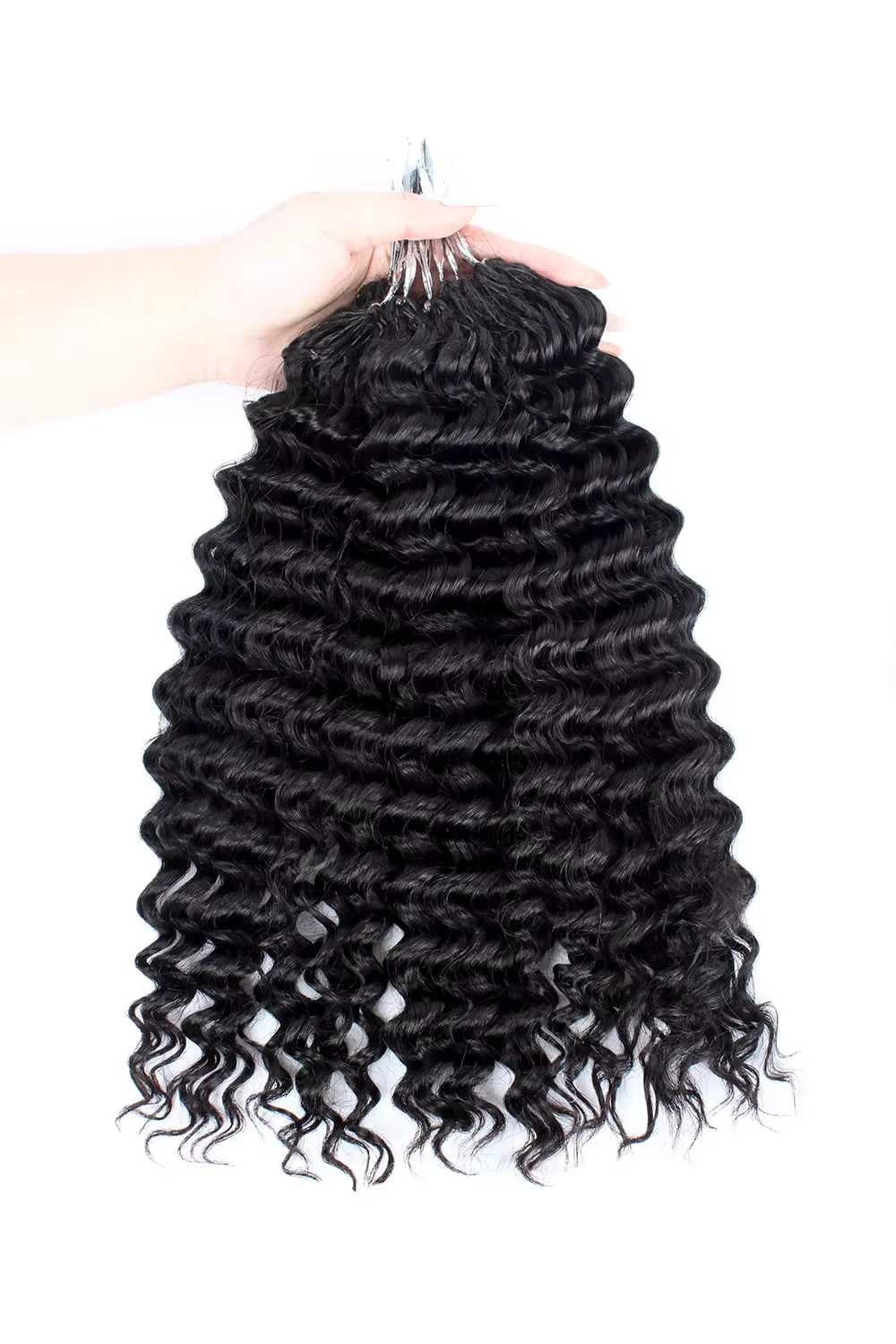 Vorgeteiltes Echthaar in Großpackung zum Flechten, Deep Wave Crochet Echthaar, Knotless Miracle Knots Haarverlängerungen, Boho Braids, unsichtbar, 300g – Detail 6