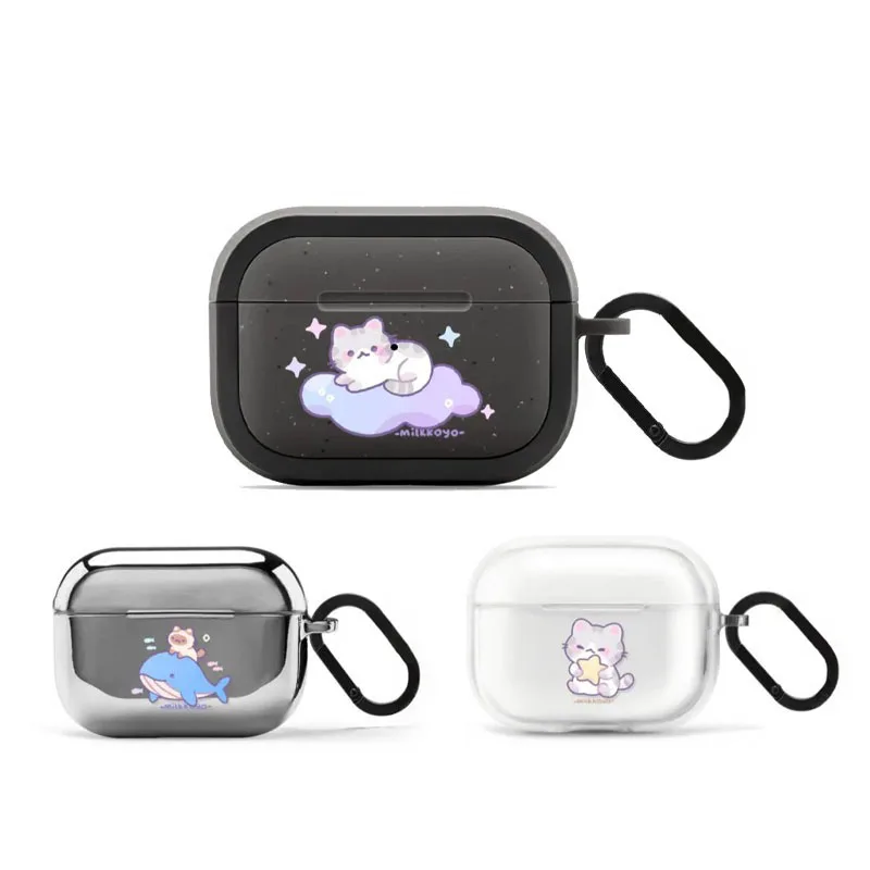 

Cat Dolphin Protective Case for AirPods Pro2 Pro 4 3 Earbuds Charging Box Cover with Hook