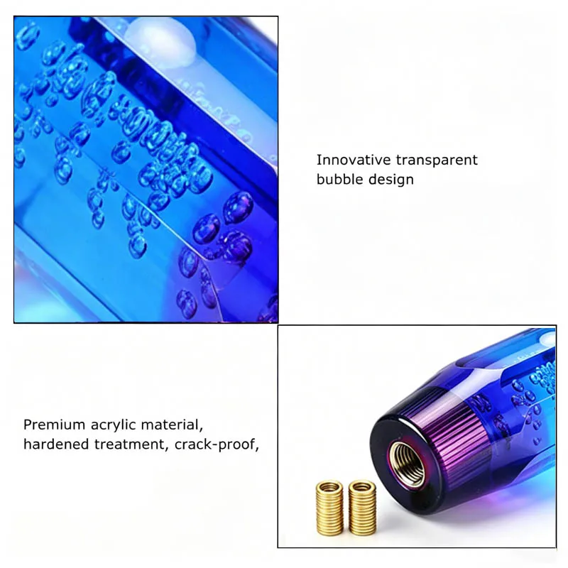 Auto Manueller Schaltknauf Schalthebel Kopf Schaltknauf Stick Kristall Transparente Blase Lila Blau Wurf Schalthebel 10 cm 15 cm – Detail 3