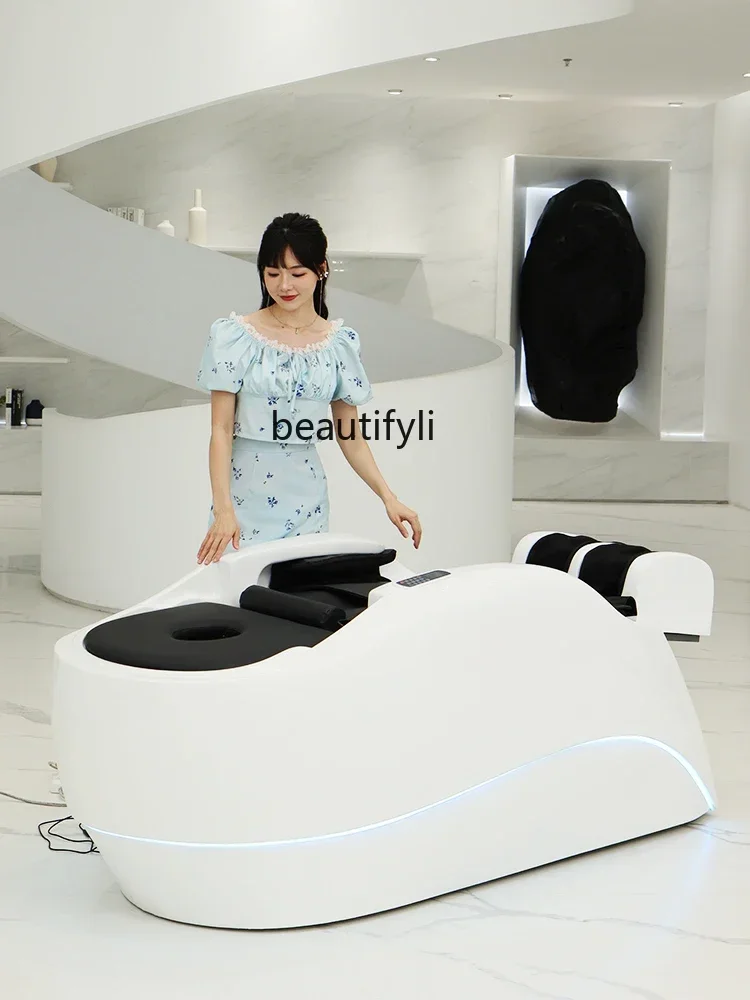 High-End Electric Massage Shampoo Bed Barber Shop Automatic Head Therapy Bed Water Circulation Fumigation