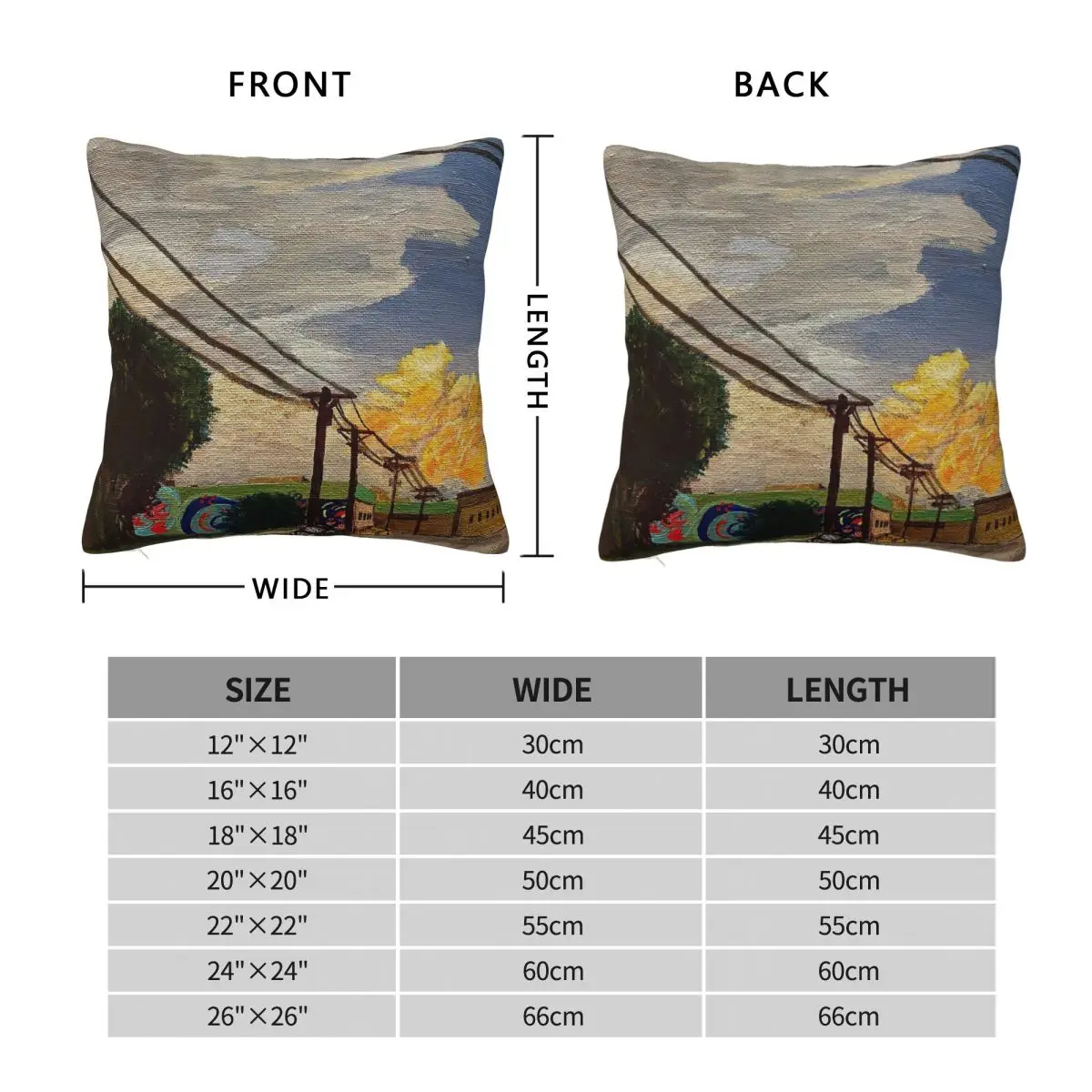 Transfer Road Before A Storm Square Pillowcase Polyester Linen Velvet Pattern Zip Decorative Sofa Seater Cushion Cover
