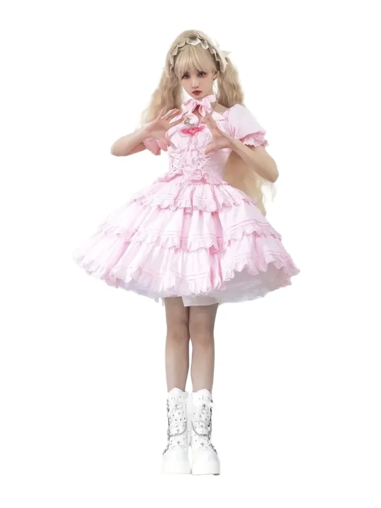 Cotone dolce ragazze carino Lolita op multi colore kawaii Principessa donne vestono Lolitas cosplay festa del tè vittoriana plus size 2XL pa69